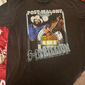 Post Malone  T-Shirt with Cowboy and Horse Design